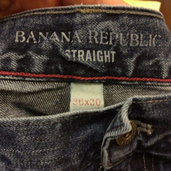 Banana Republic jeans mens 36x30 blue denim straight leg cotton medium wash - Picture 6 of 8